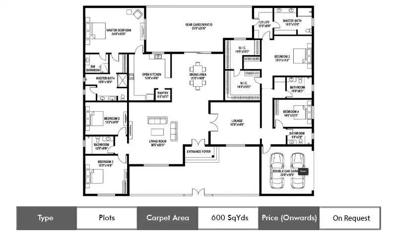 Lodha Villa Royale Palava Plot floor plan, 600 sq ft carpet area
